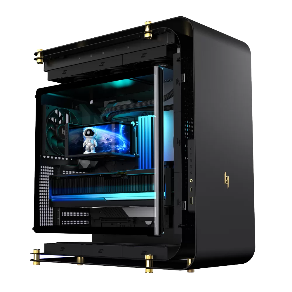XERON C Lab case with vertical GPU mount