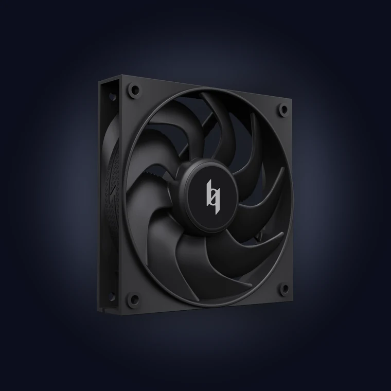 XERON MAX F120 non-RGB 120mm PWM high-performance case fan in black with no LED ring